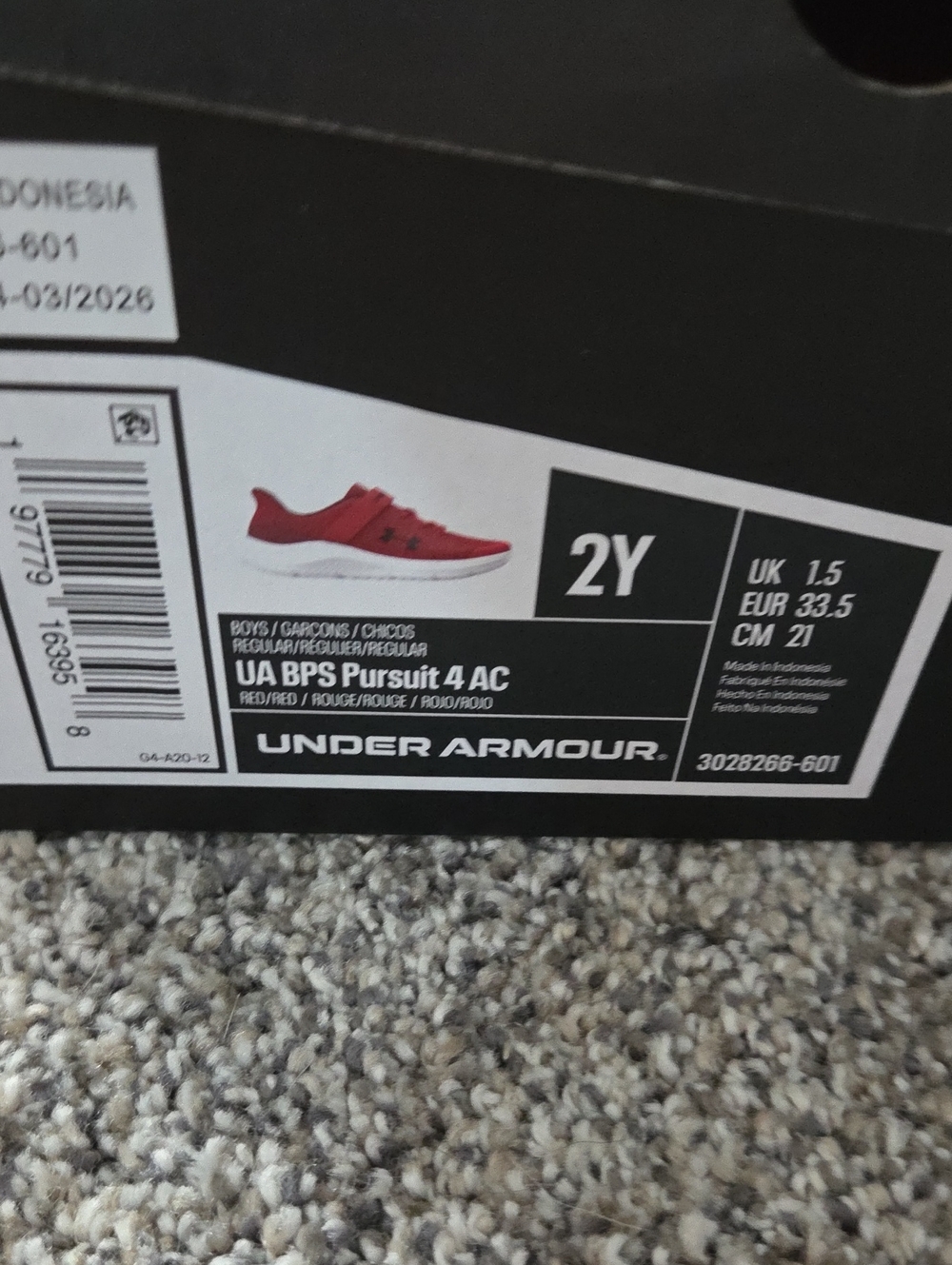 Under Armour Boys' UA BPS Pursuit 4 AC Sneakers - Red